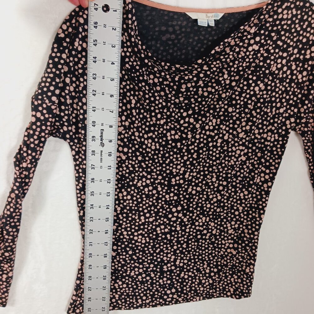 Boden,  Women's Top, Size 8, Black with Soft Pink Dots,  Lyocell and Wool Blend - Picture 11 of 16